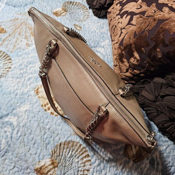 Coach Metallic Ava Chain Tote Purse Shoulder Bag - Picture 8 of 10